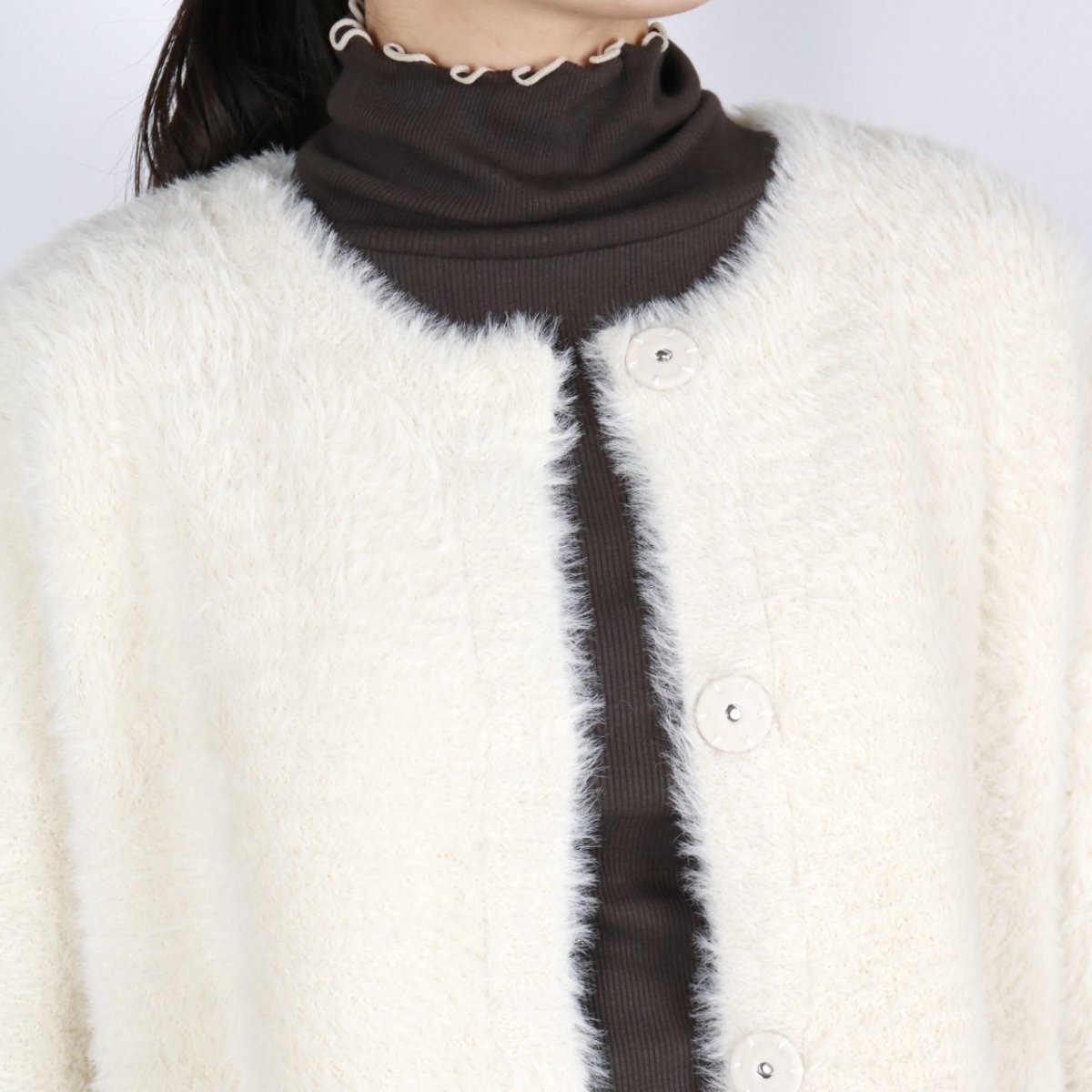 画像8: sosotto  フェイクファーニットカーデ   2色 (8)