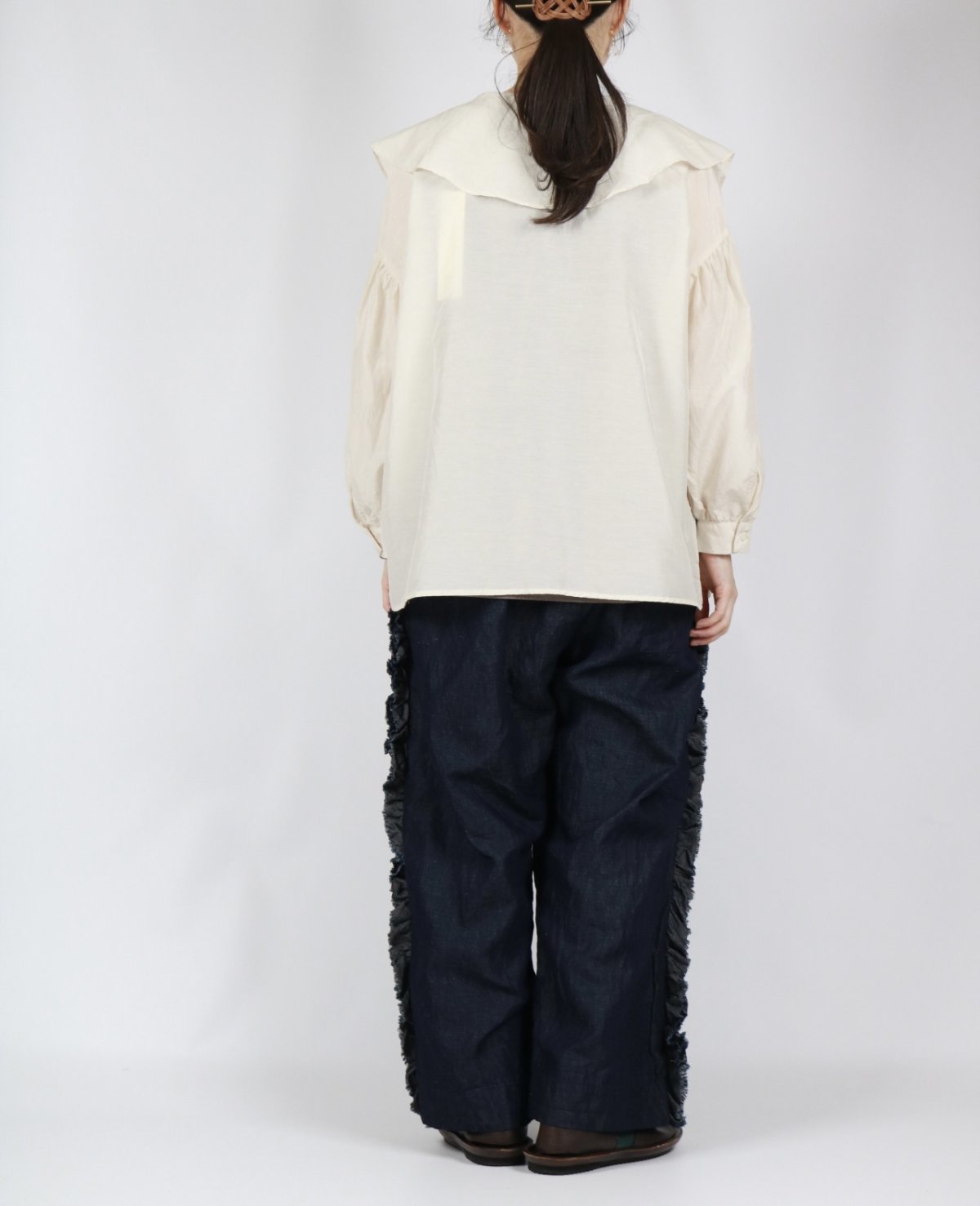 画像4: ROBE de PEAU シアー ハオリ ブラウス   2色 (4)