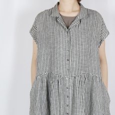 画像15: SOIL 60s LINEN CHECK OPEN COLLAR SHIRT DRESS 2サイズ (15)