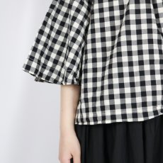 画像25: Gauze# GINGHAM BELL SLEEVE PULLOVER 2色 (25)