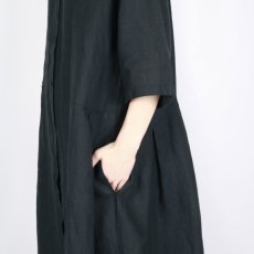 画像33: blue willow リネン平織り衿配色タックワンピース 3色 (33)
