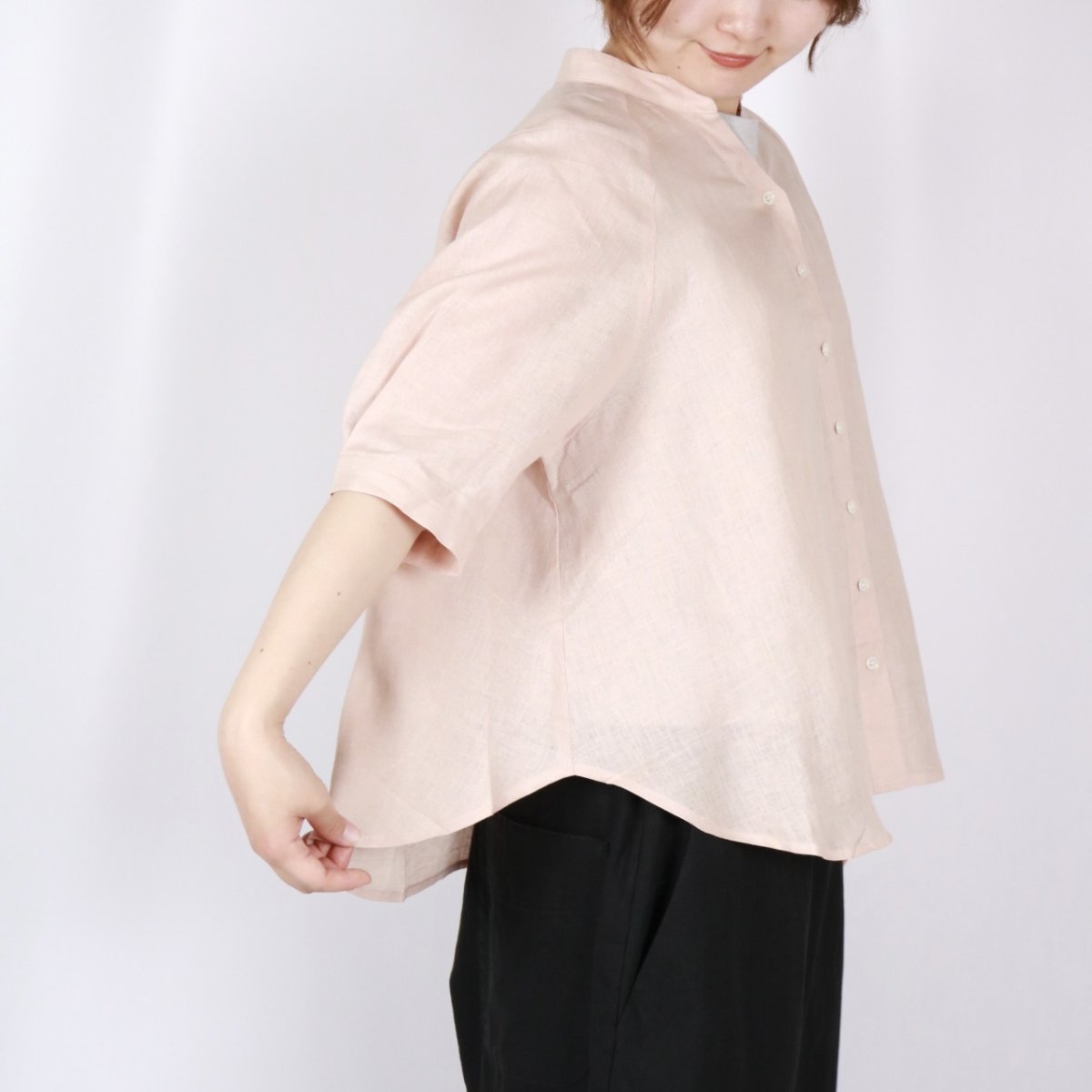 画像14: nachukara リネンポプリン スキッパーブラウス 3色 (14)