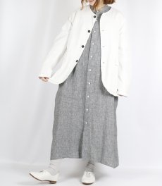 画像27: Vas-y Lentement　SEERSUCKER PLAIN OVERDYE SIDE VENTS NO COLLAR JACKET　2色 (27)