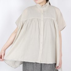 画像1: SOIL SUPER FINE VOILE WITH SELVEGE FRILL COLLAR FRENCH/SL SHIRT (1)