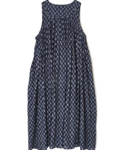 画像34: maison de soil  80s COTTON VOILE FLOWER BLOCK PRINT RAJASTHAN TUCK GATHERED NO/SL QUILTING DRESS 2色 2サイズ (34)