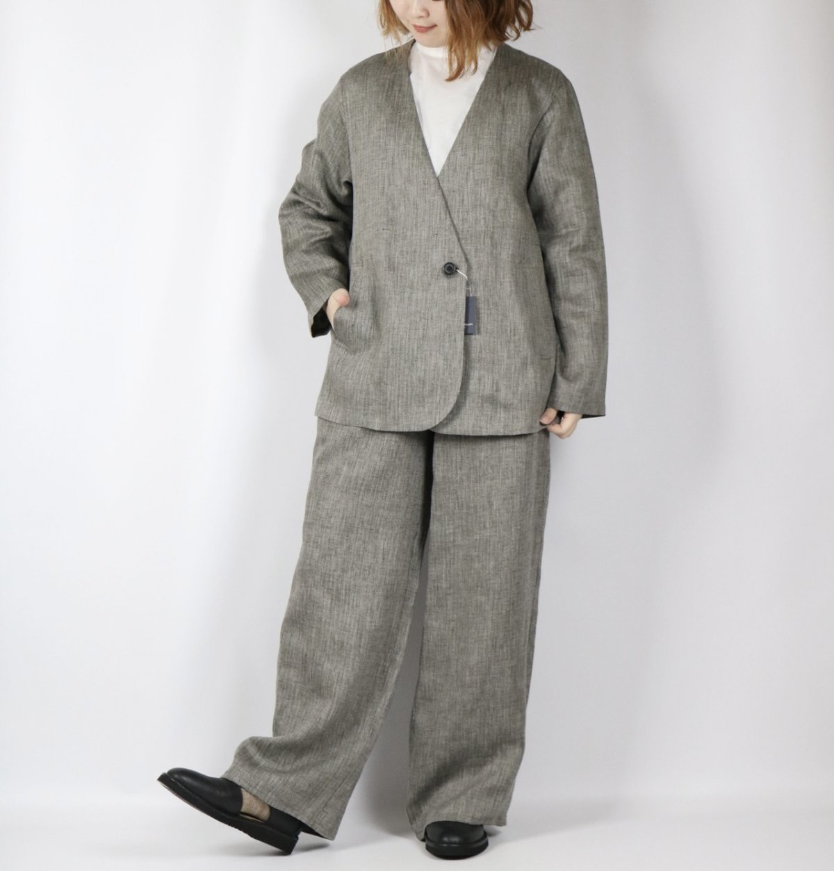 画像29: Michel Beaudouin リネンへリンボンジャケット 3色 (29)