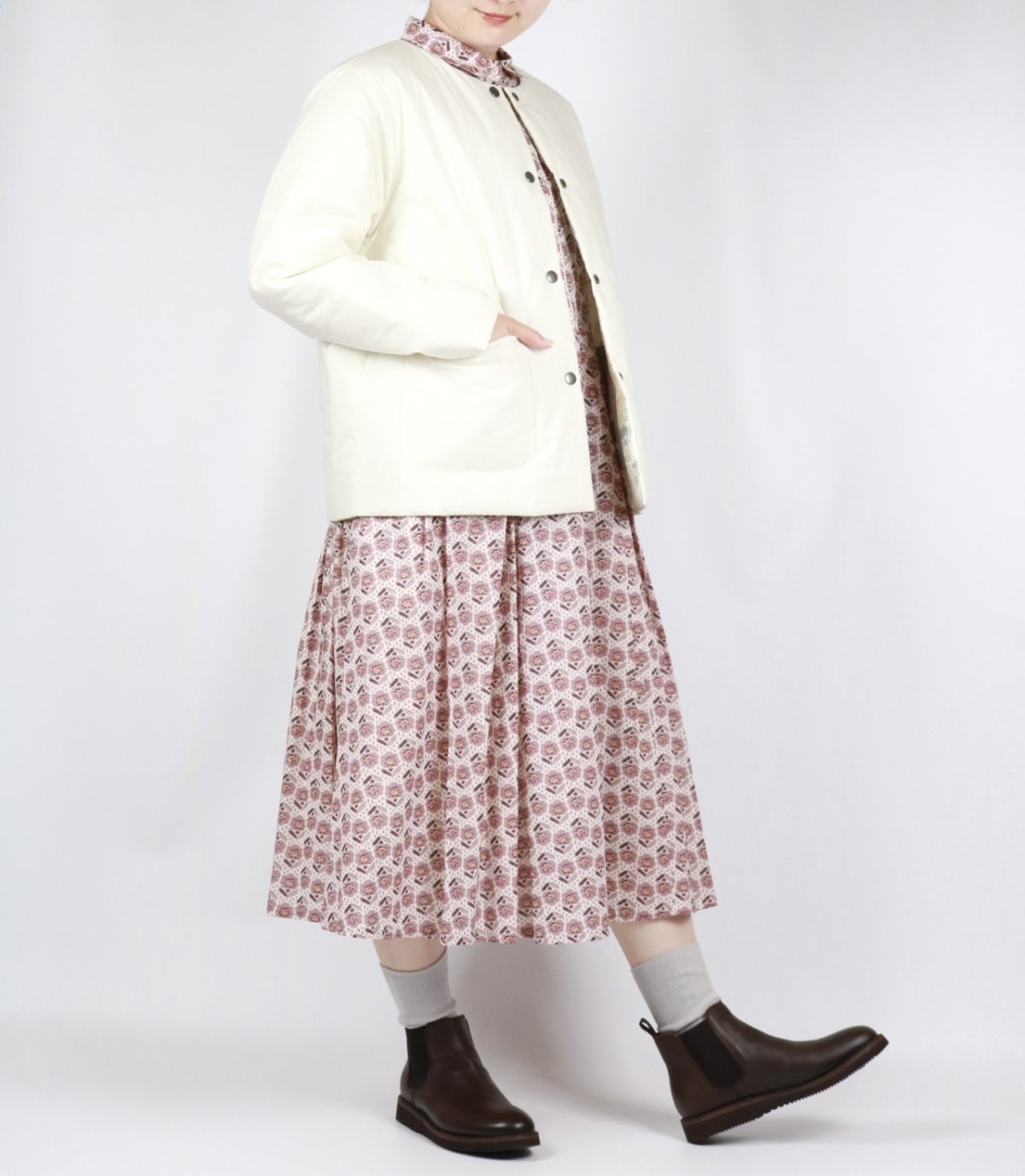 画像7: Vent d'ouest LIBERTY×タイプライター ボンディングリバーシブルジャケット 2色 (7)