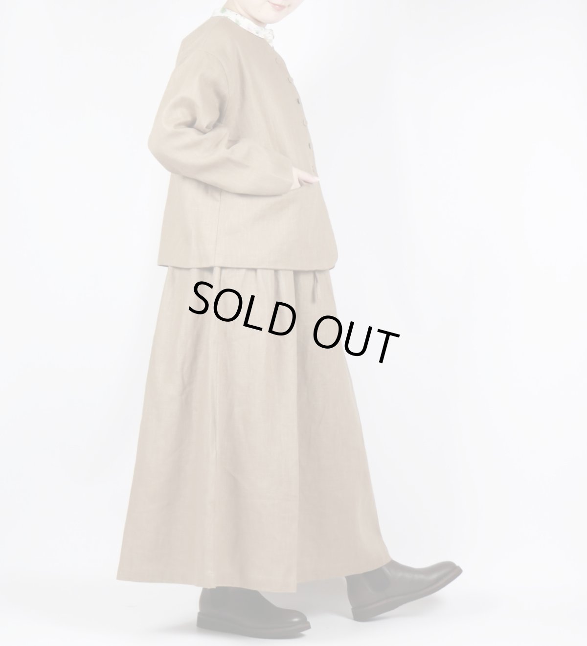 画像32: tukuroi リネンコットンツイル タックスカート　2色 (32)