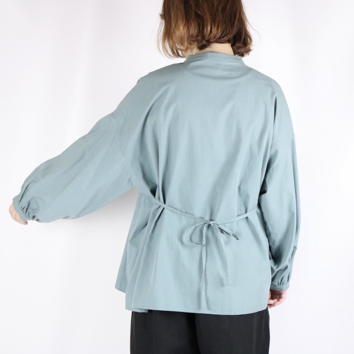 画像18: 40%OFF SALE!  LUEUF　サスティナブルコットンレーヨン ヴィンテージクロス クラシカル キーネックプルオーバー　2色 (18)