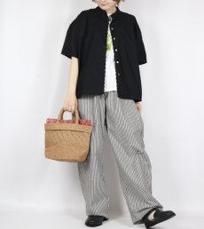画像19: SOIL 60s POPLIN PLAIN WITH CUT WORK EMBROIDERY MAO COLLAR S/SL SHIRT 2色 (19)