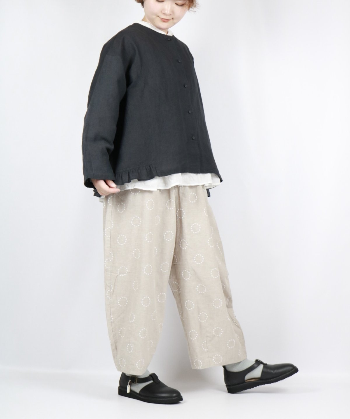 画像12: nachukara 綿麻ワッシャーフリルシャツジャケット 3色 (12)