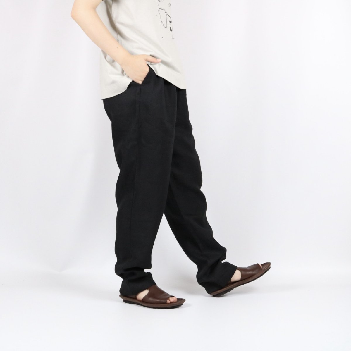画像22: maison de soil  LINEN TWILL EASY TAPERED PANTS 3色　2サイズ (22)