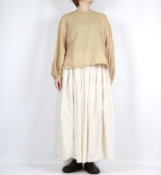 画像5: maison de soil 80s ORGANIC COTTON SMALL CHECK&VOILE PLAIN(OVER DYE) RAJASTAN TUCK GATHERED SKIRT (5)