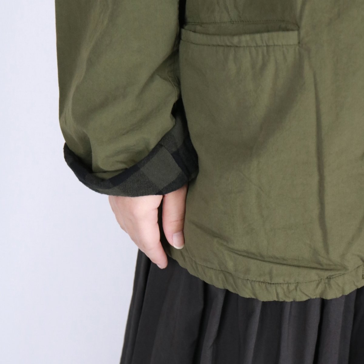 画像38:  Vas-y Lentement 40s ORGANIC POPLIN (OVERDYE) SIDE VENTS V-NECK JACKET 2色2サイズ (38)