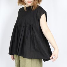 画像15: maison de soil 80s ORGANIC VOILE PLAIN CREW-NECK F/SLEEVE SHIRT WITH INVERTED PLEAT 2色 (15)