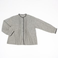 画像26: bluewillow コットンリネン平織り無地・千鳥 ピコレース ピンタックブラウス 2色 (26)