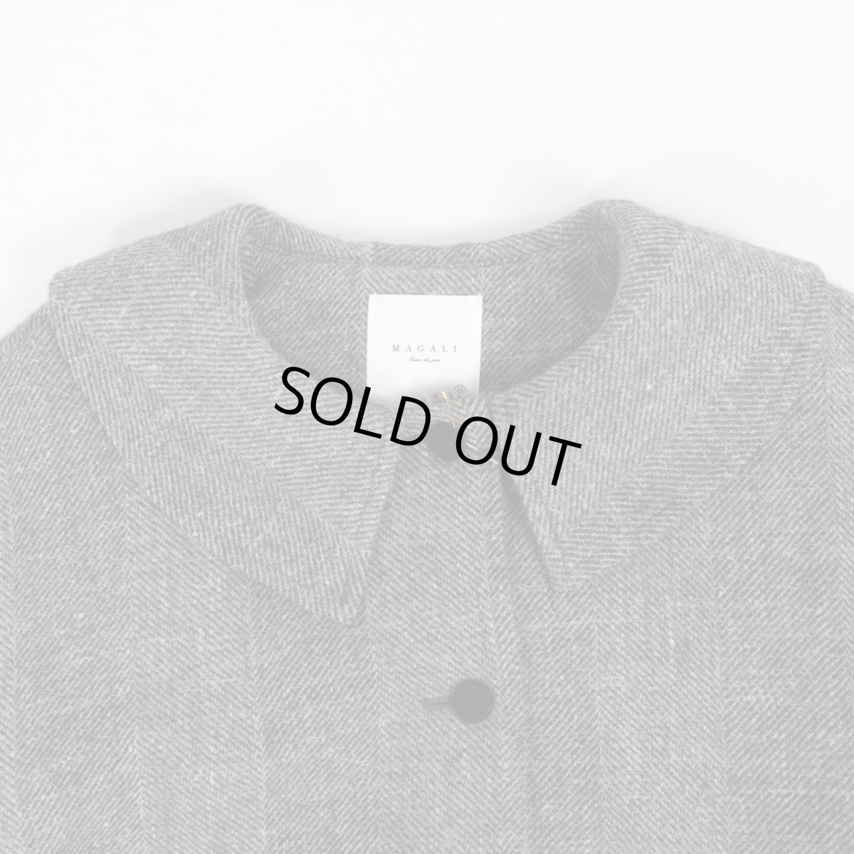 画像14: MAGALI シェットランドウールリネン・フラットカラージャケット／グレイ (14)