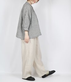 画像11: SOIL  60s LINEN CHECK BANDED COLLAR 3/4SL PINTUCK SHIRT (11)