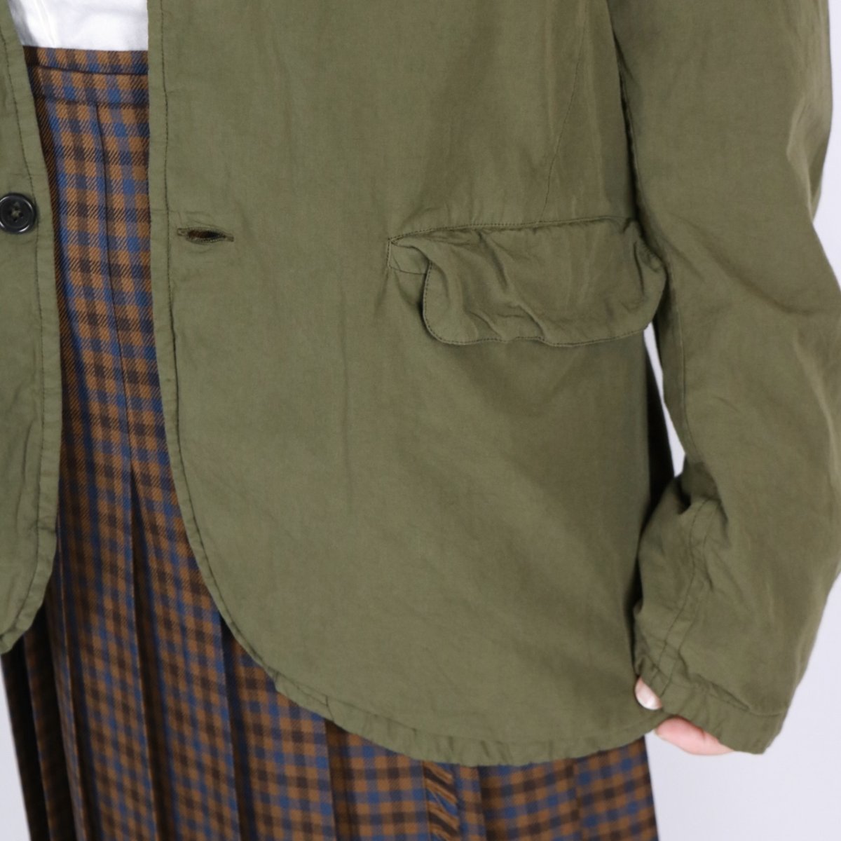 画像30:  Vas-y Lentement 40s ORGANIC POPLIN (OVERDYE) SIDE VENTS V-NECK JACKET 2色2サイズ (30)