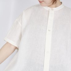 画像8:  SOIL 60s LINEN PLAIN BANDED COLLAR 3/4SL TUNIC 2色 (8)