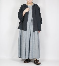 画像15: tumugu: 細番手リネン2wayブラウス 3色 (15)