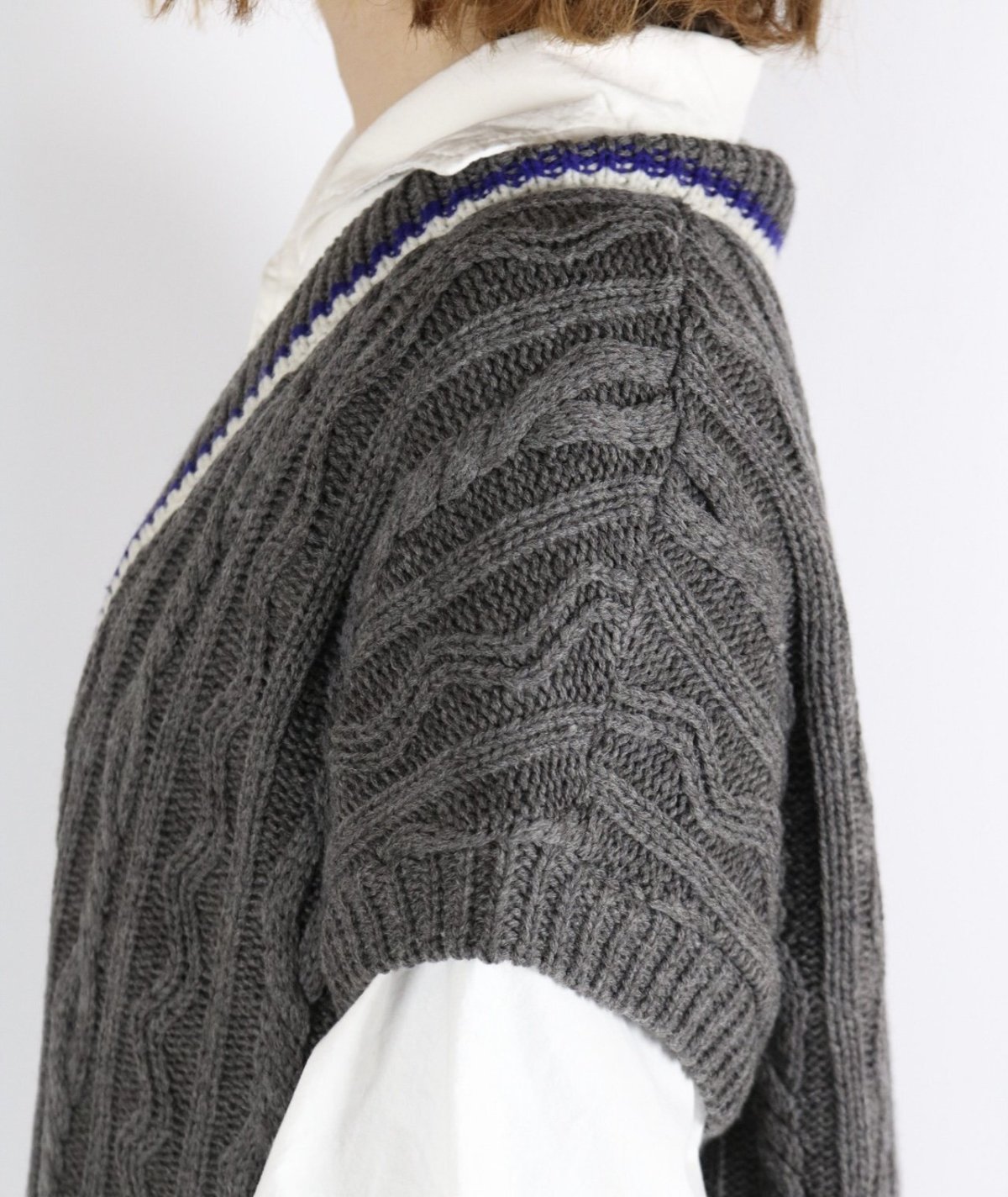 画像13: NARU SIMONE アラン柄チルデンニットベスト2色 (13)