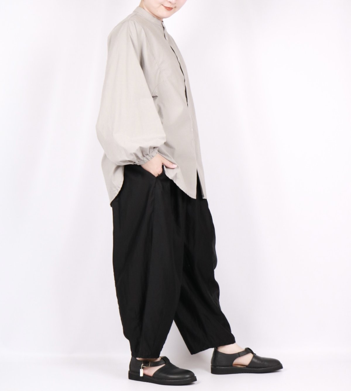 画像12: NARU 近江晒50sブロード 袖ボリュームシャツ 3色 (12)