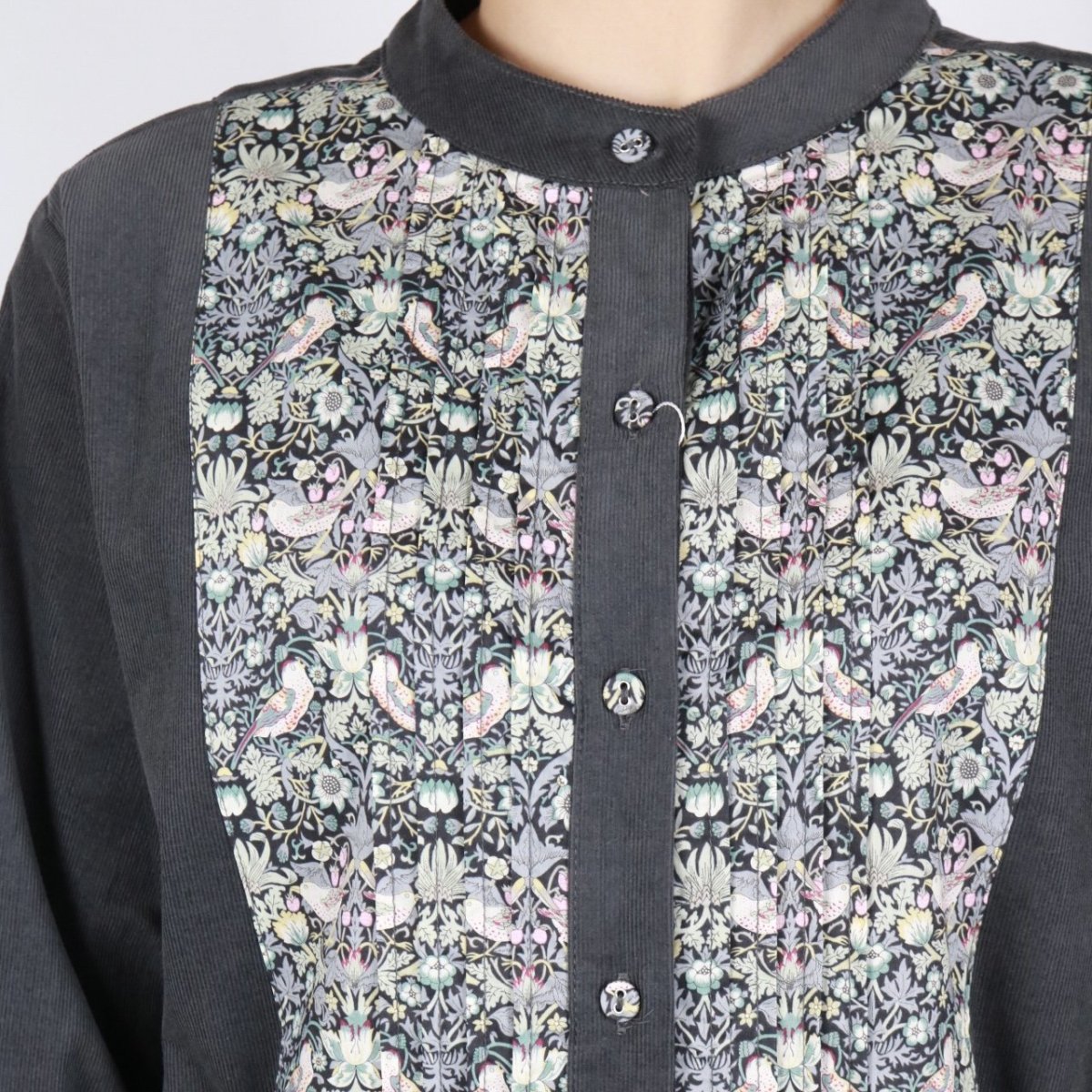 画像10: sosotto　細コール×LIBERTY ビブヨーク ワンピース　2色 (10)