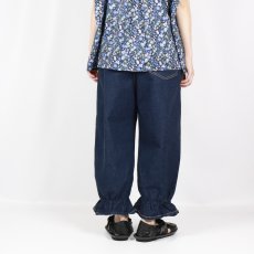 画像3: pot and tea　デニム裾ゴムパンツ 紺 (3)