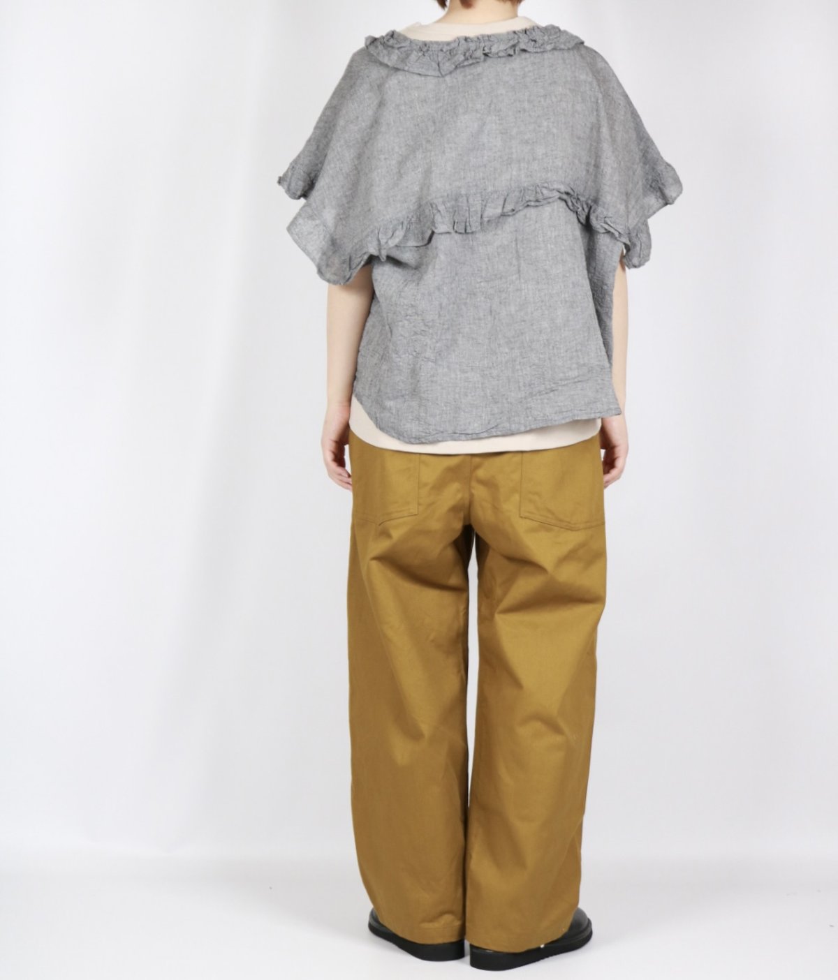 画像8: tumugu: コットンリネン先染めボイルワッシャー ベスト　3色 (8)