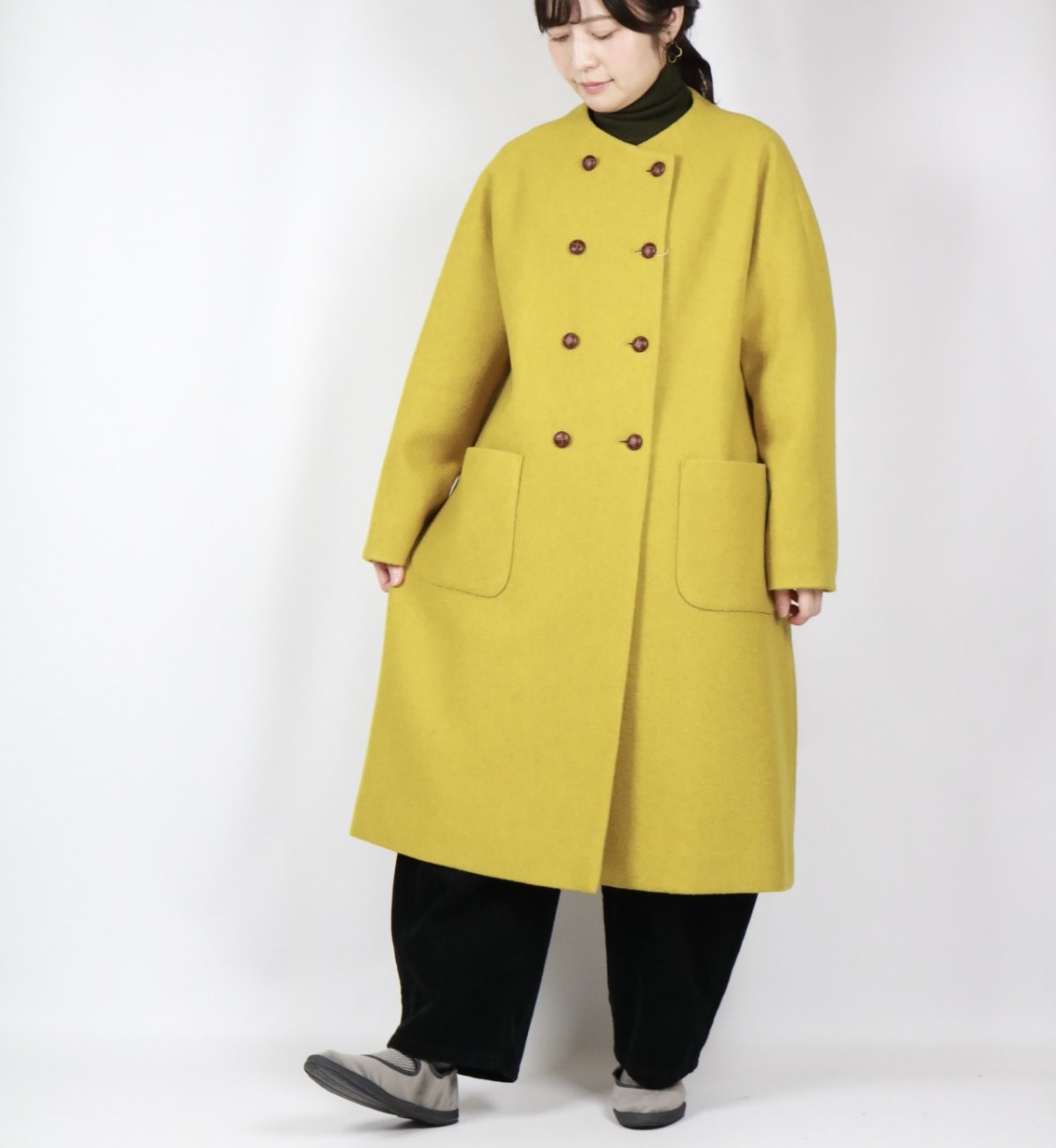 画像2: Vent d'ouest ウールソフト圧縮ノーカラーコート 4色 (2)