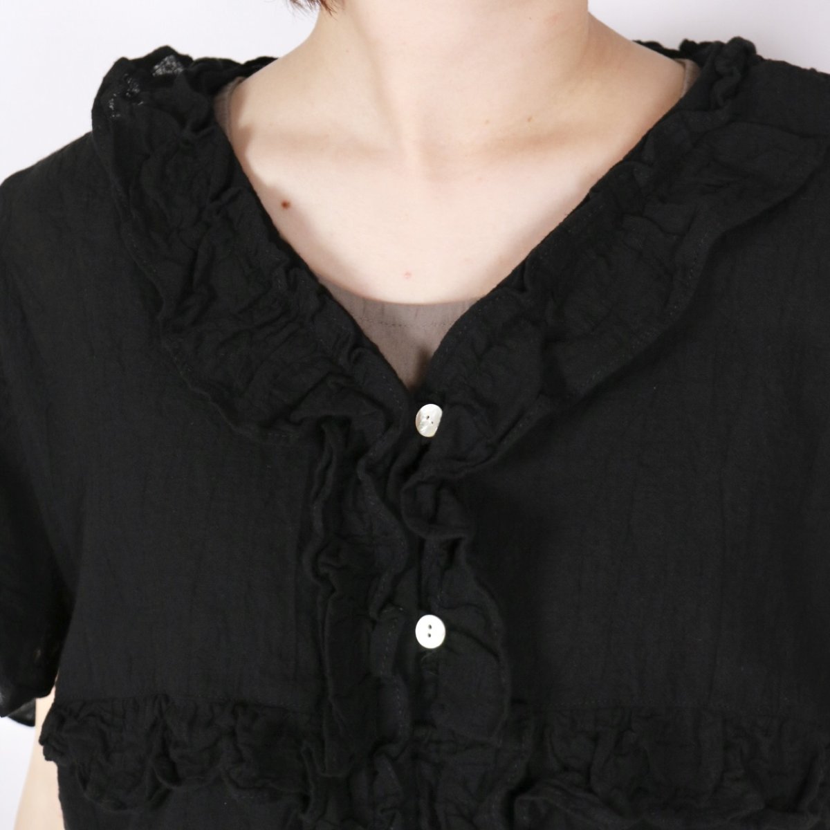 画像31: tumugu: コットンリネン先染めボイルワッシャー ベスト　3色 (31)