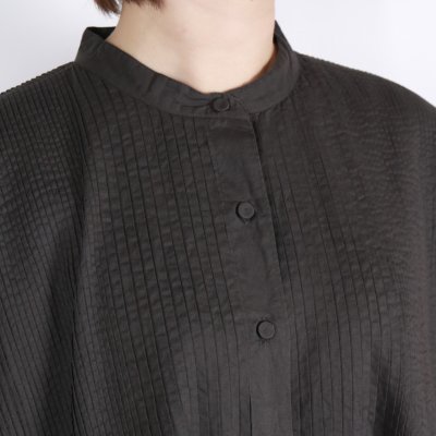 画像1: maison de soil 60s ORGANIC CAMBRIC PLAIN BANDED COLLAR DRESS WITH MINI PINTUCK 2色