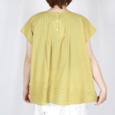 画像3: SOIL 　 80s VOILE PLAIN WITH CUT WORK LACE　CREW -NECK FRENCH /SL SHIRT WITH PINTUCK 3色 (3)