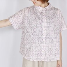 画像16: sosotto LIBERTYタナローン袖折り返し半袖ブラウス (Employee‘s Picnic)2色 (16)