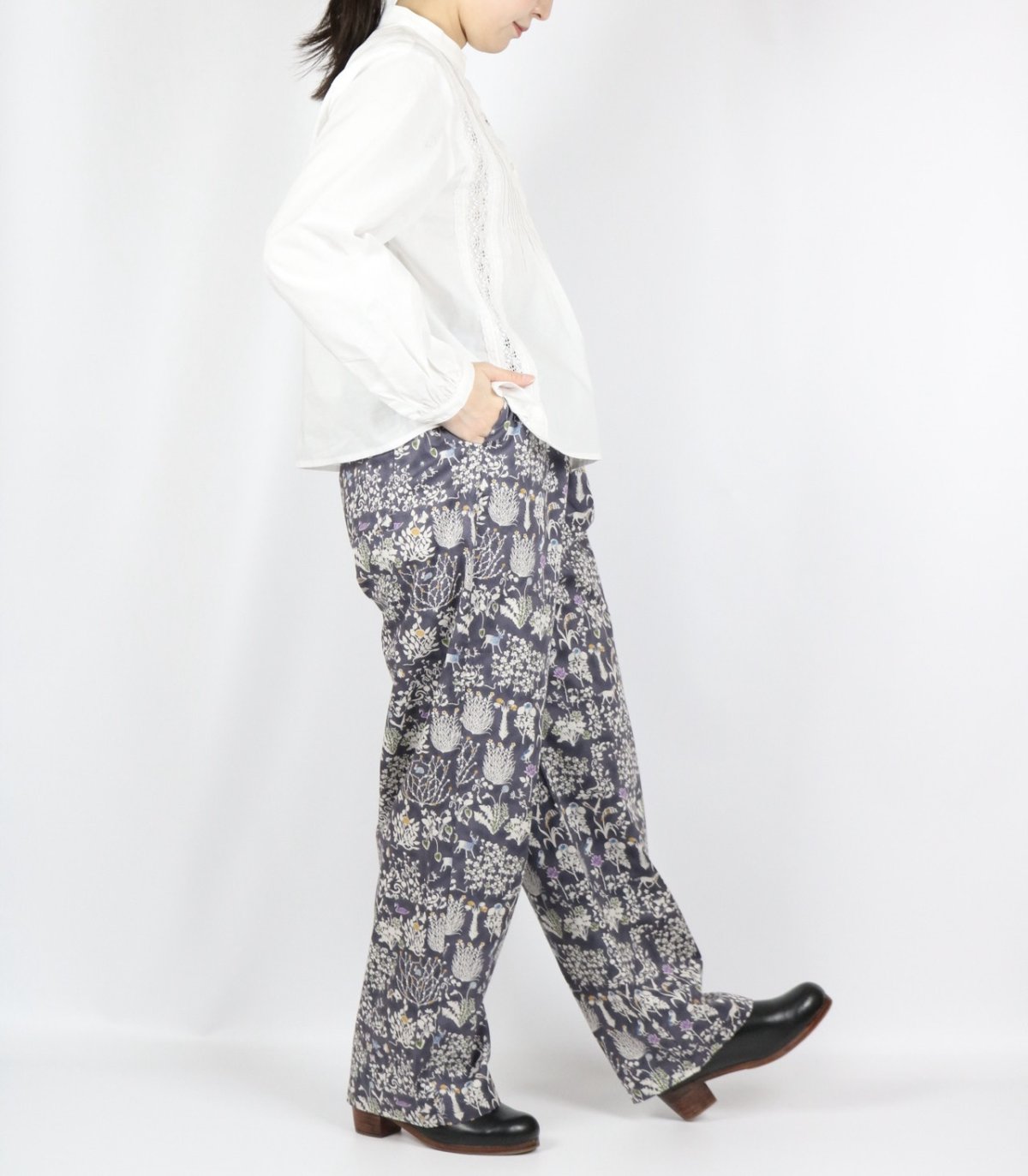 画像19: SOSOTTO LIBERTYPRINTタックギャザーパンツ　2色 (19)