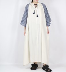 画像2: 【6月17日12:00までの期間限定販売】Nina Niina stripe sleeve flare dress (2)