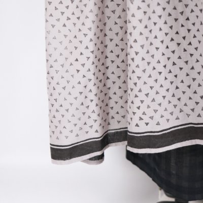 画像3: maison de soil  80s VOILE TRIANGLE BLOCK PRINT BANDED COLLAR FRENCH/SL DRESS WITH PINTUCK 2色2サイズ