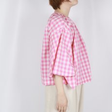 画像3: Gauze# GINGHAM BELL SLEEVE PULLOVER 2色 (3)