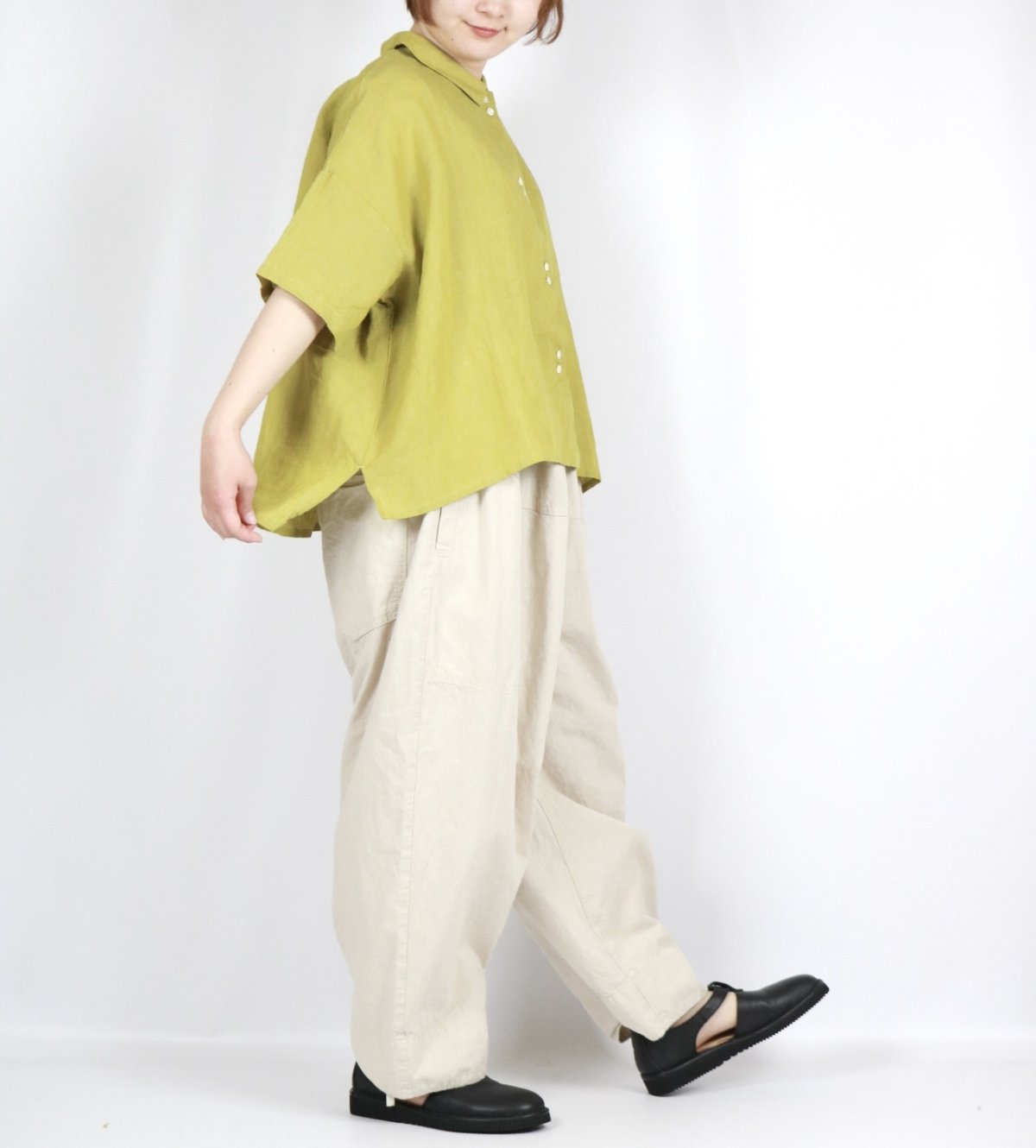 画像20: blue willow リネンボタンシャツ　2色 (20)