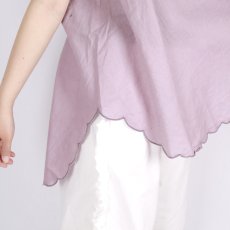 画像17: tumugu:　スカラップ刺繍 コットンリネンボイル ノースリーブプルオーバー　3色 (17)