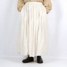 画像1: maison de soil 80s ORGANIC COTTON SMALL CHECK&VOILE PLAIN(OVER DYE) RAJASTAN TUCK GATHERED SKIRT (1)