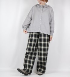 画像3: NARU 高密度ギャバチェックノッポパンツ　2色 (3)