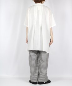 画像18: SOIL 80s COTTON VOILE PLAIN BANDED COLLAR S/SL PINTUCK SHIRT 2色 (18)