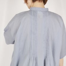 画像6: SOIL 80s COTTON VOILE PLAIN BANDED COLLAR S/SL PINTUCK SHIRT 2色 (6)