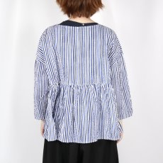 画像6: NARU  60ローンリップルチェック＆ストライプ ファッスンシャツ 2柄×2色 (6)