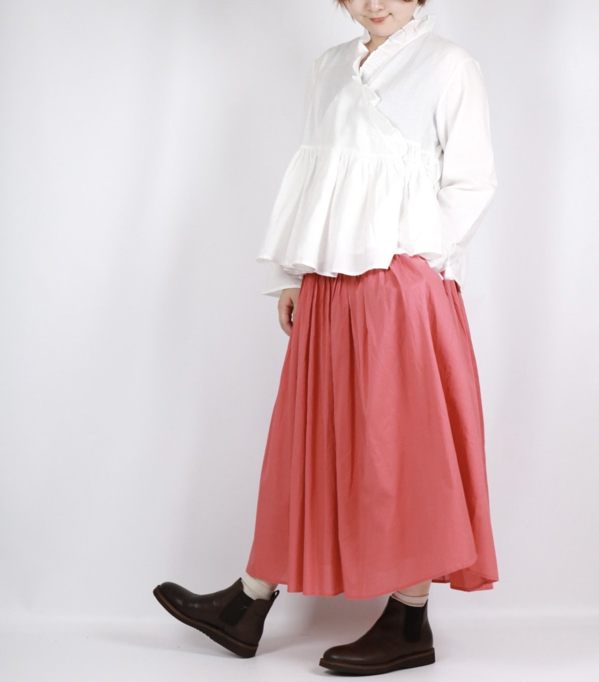画像22: maison de soil     60s ORGANIC CAMBRIC PLAIN PINTUCK FLARED SKIRT 　2色　２サイズ (22)