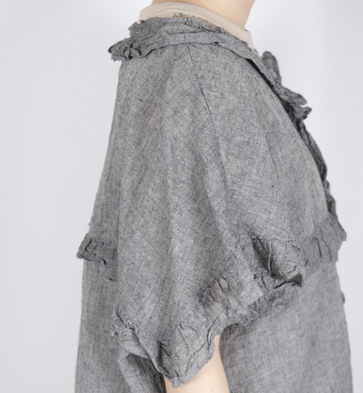 画像13: tumugu: コットンリネン先染めボイルワッシャー ベスト　3色 (13)