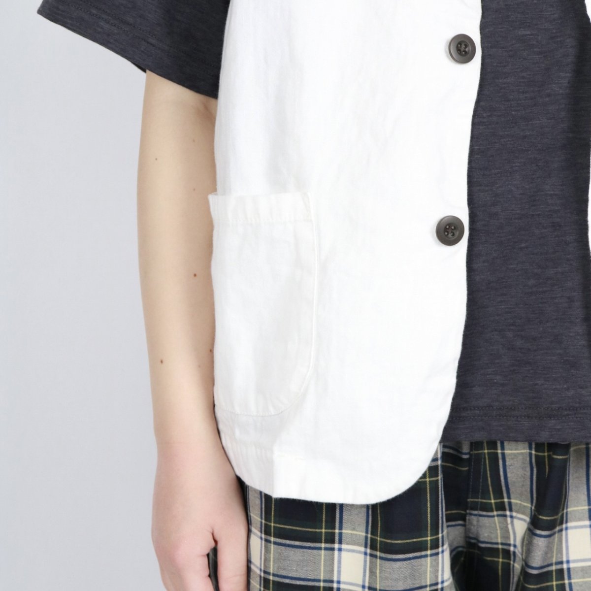 画像14: NARU 8ozムラデニムフロントボタンベスト　4色 (14)