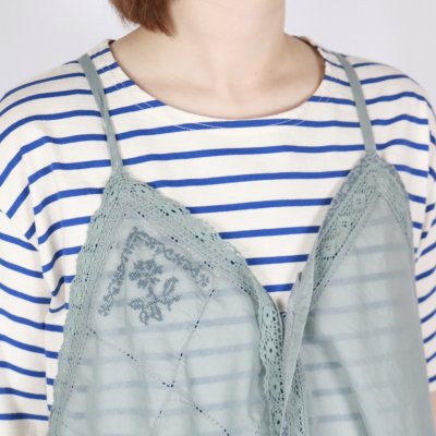 画像2: tumugu; 　カディコットンクロスステッチ刺繍キャミソール　2色